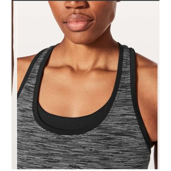 Lululemon Cool Racerback II Wee Are From Space Deep Coal Battleship Size 4 - Picture 4 of 10